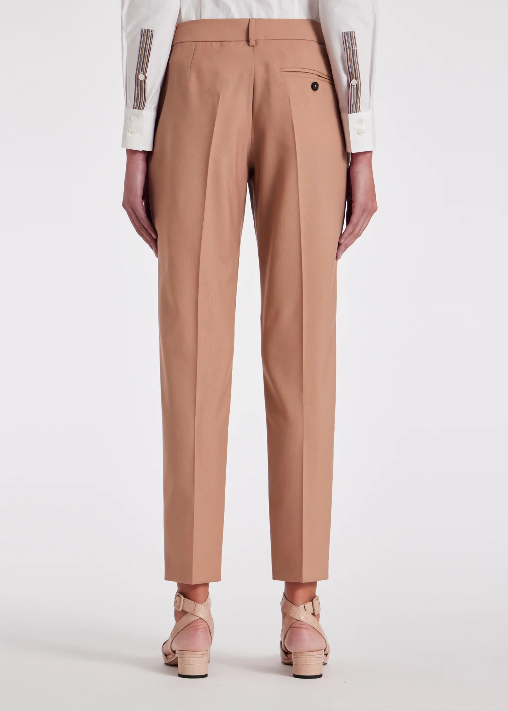 Women S Warm Nude Wool Hopsack Trousers