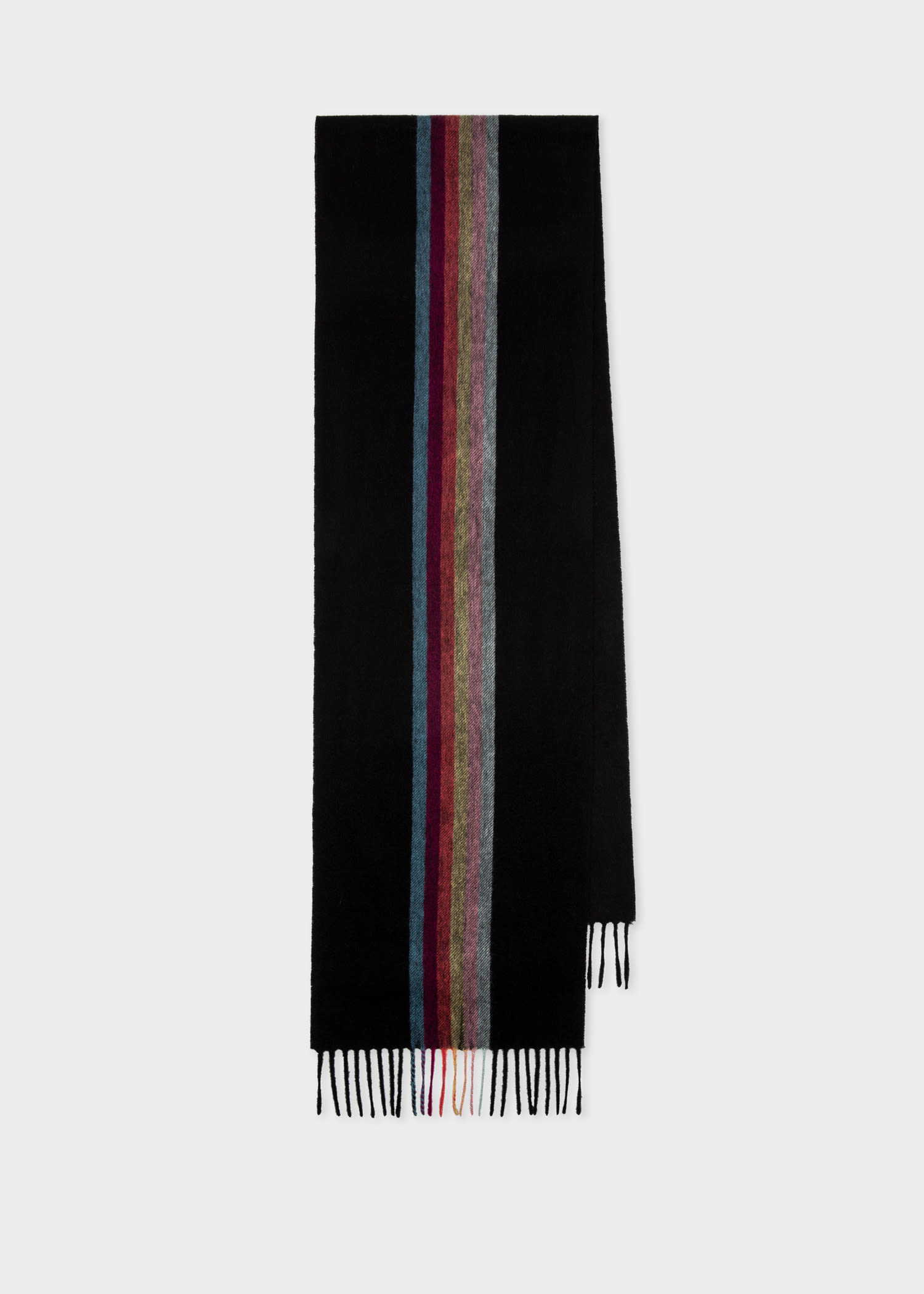 Paul Smith Black 'artist Stripe' Central Band Cashmere Scarf