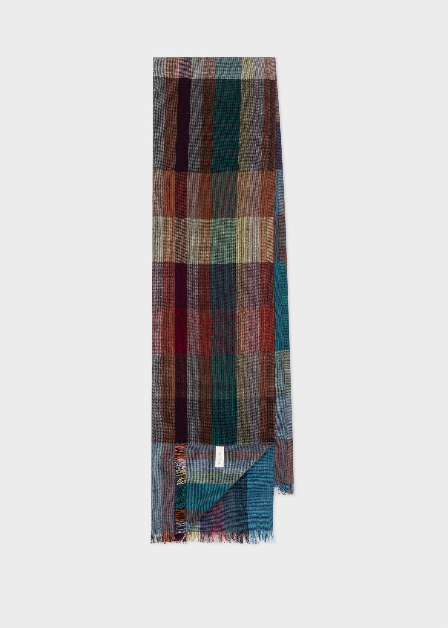 Paul Smith Signature Stripe Check Scarf In Multicolour