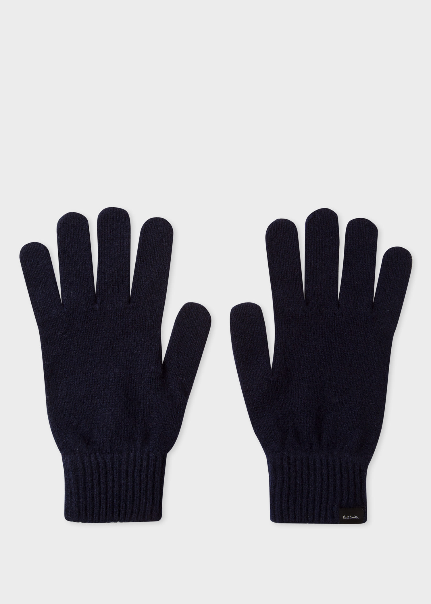 Paul Smith Dark Navy Cashmere-blend Gloves In Blue