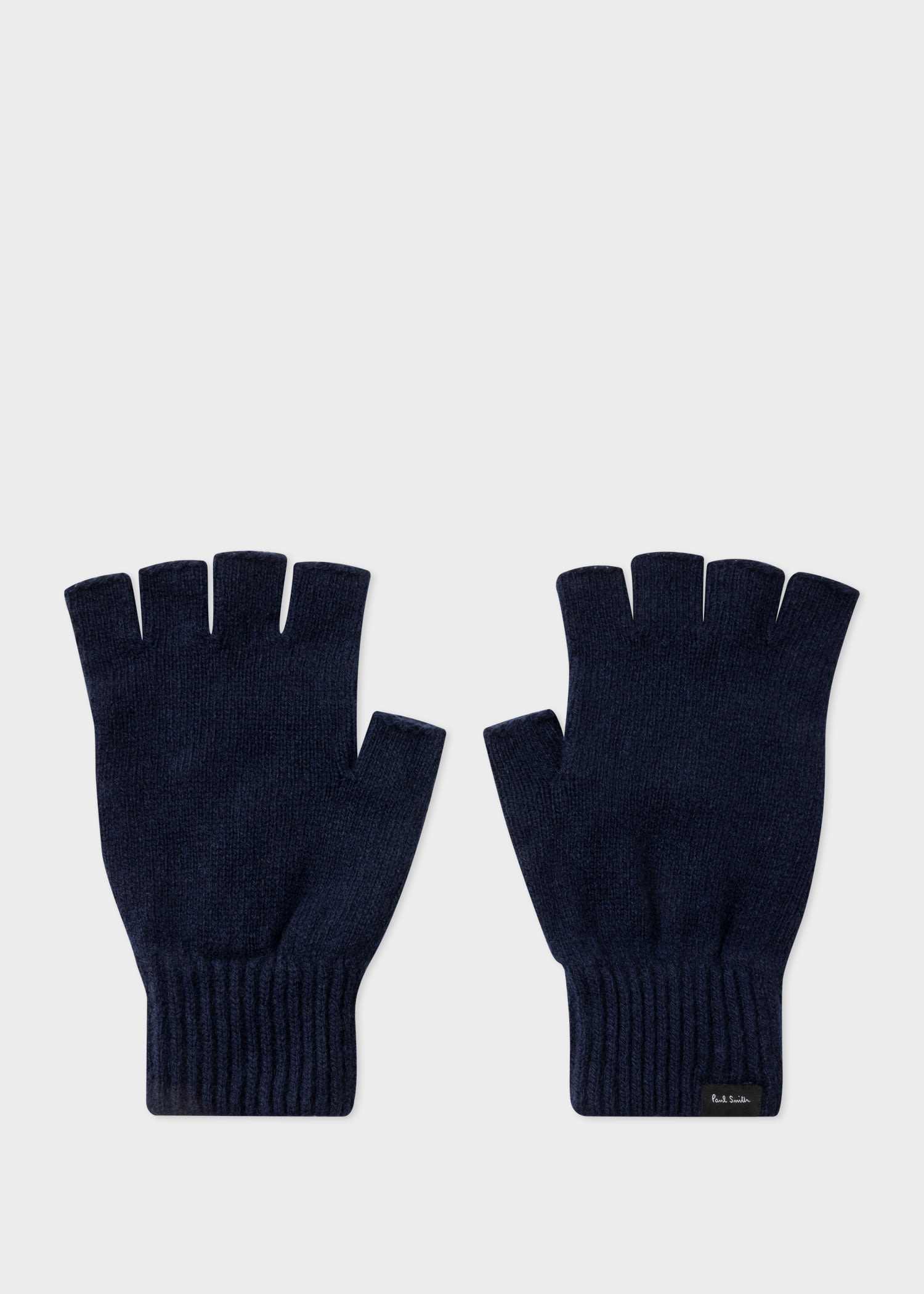 Paul Smith Dark Navy Cashmere-blend Fingerless Gloves In Blue