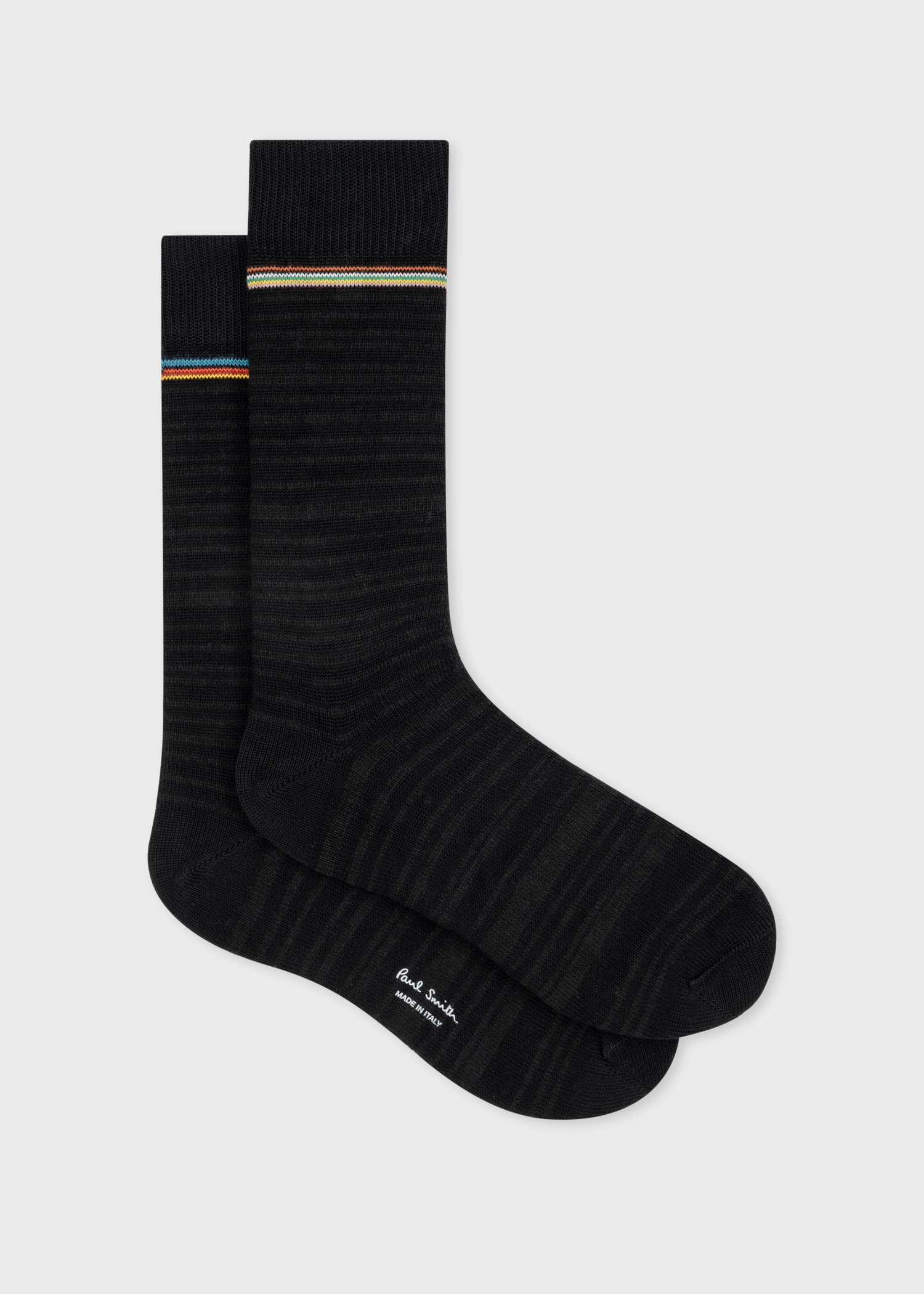 Paul Smith Black 'shadow Stripe' Socks