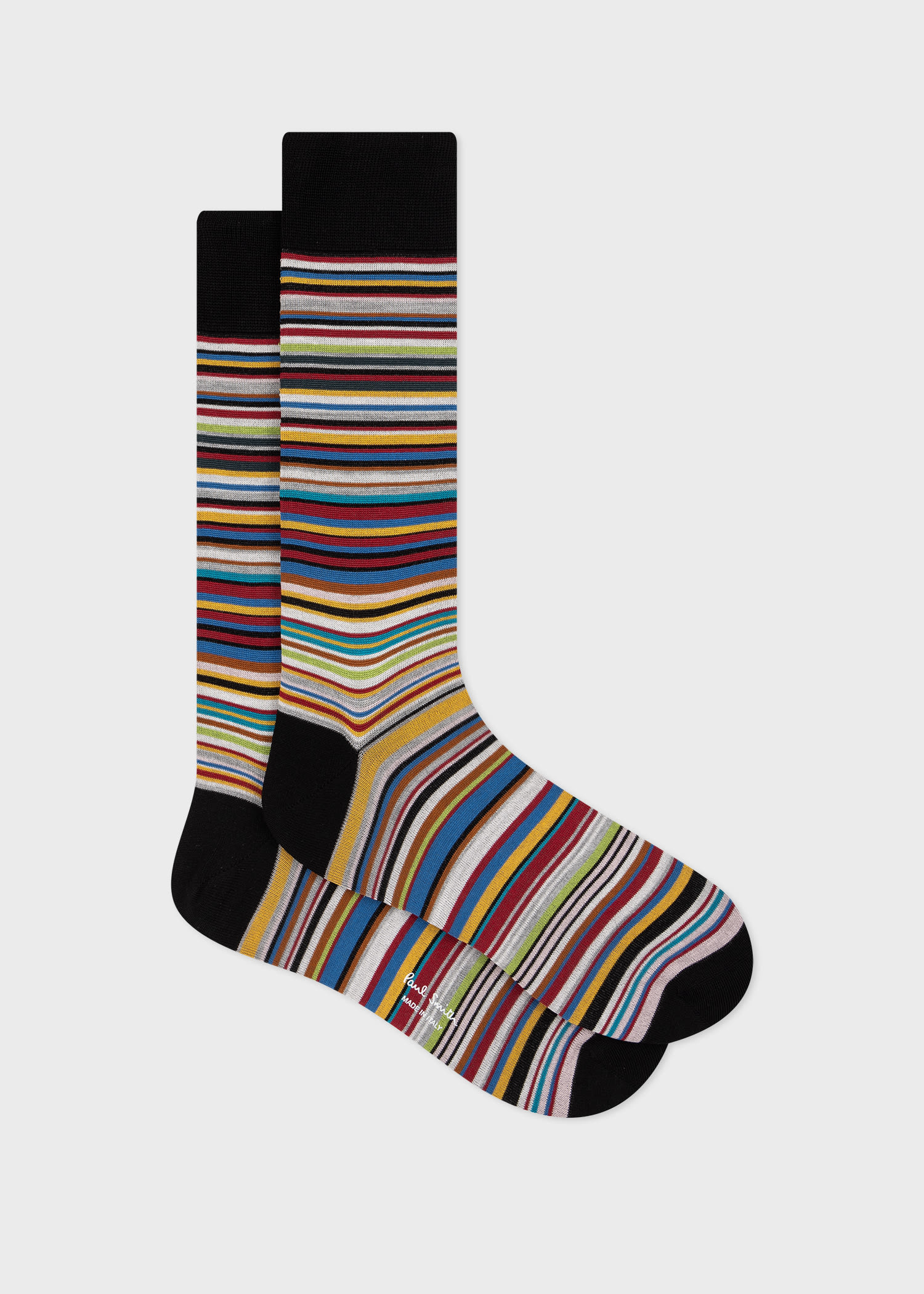 Paul Smith 'signature Stripe' Silk-blend Socks Multicolour