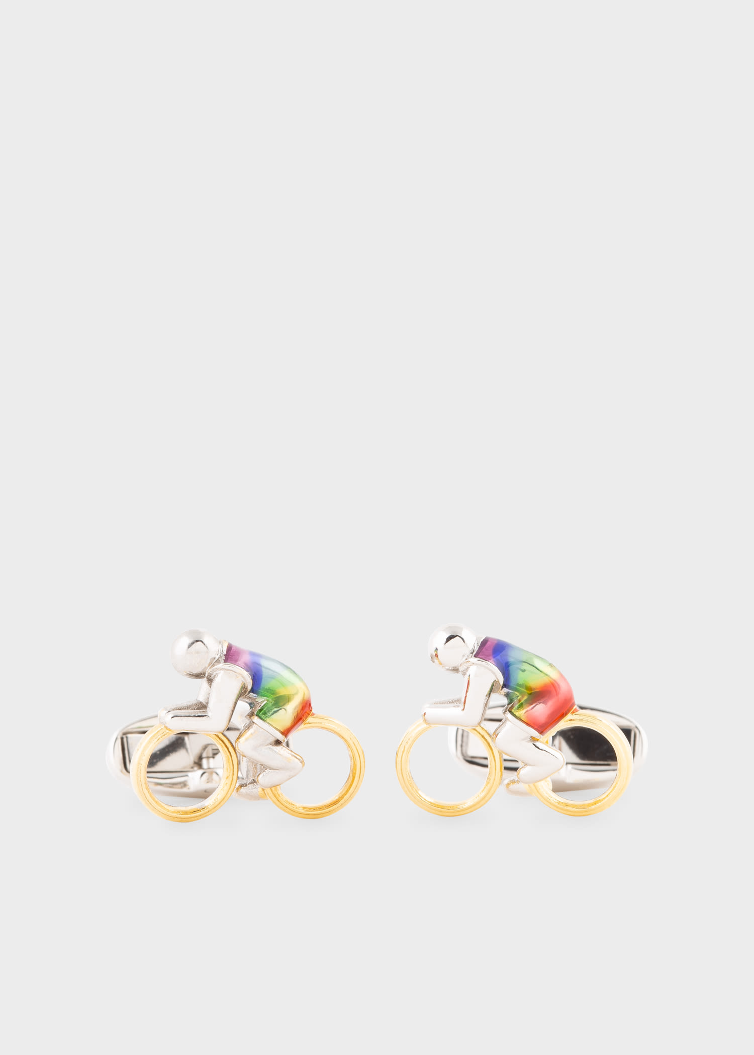 Paul Smith Cyclist-shape Cufflinks In Multicolour