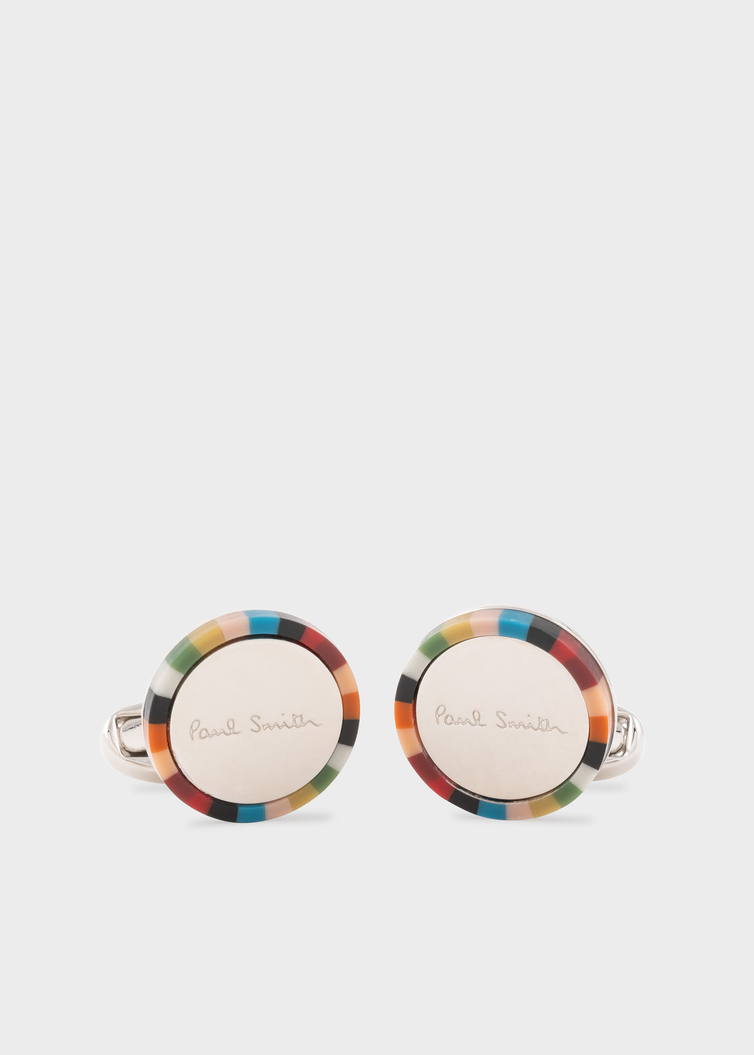 Paul Smith Circle 'signature Stripe' Cufflinks Multicolour