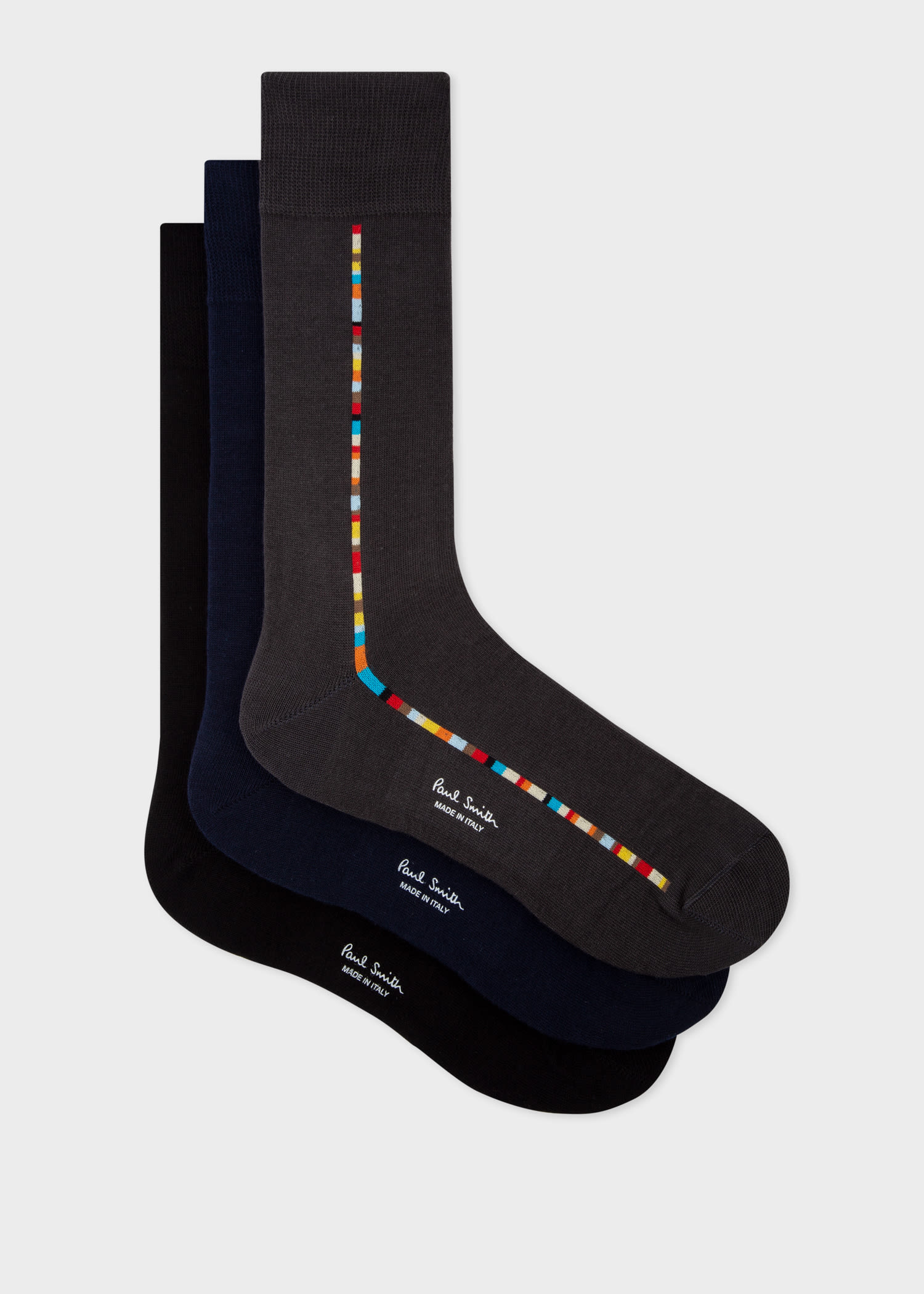PAUL SMITH CENTRAL 'SIGNATURE STRIPE' SOCKS THREE PACK MULTICOLOUR