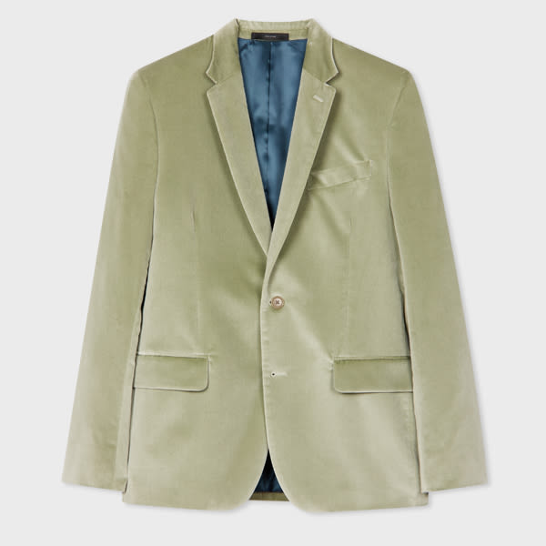 Paul Smith The Soho - Tailored-fit Pistachio Velvet Blazer In Green