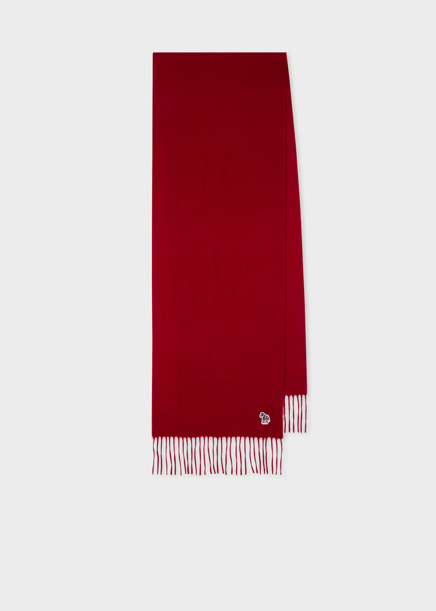 Ps By Paul Smith Red Lambswool Zebra Scarf