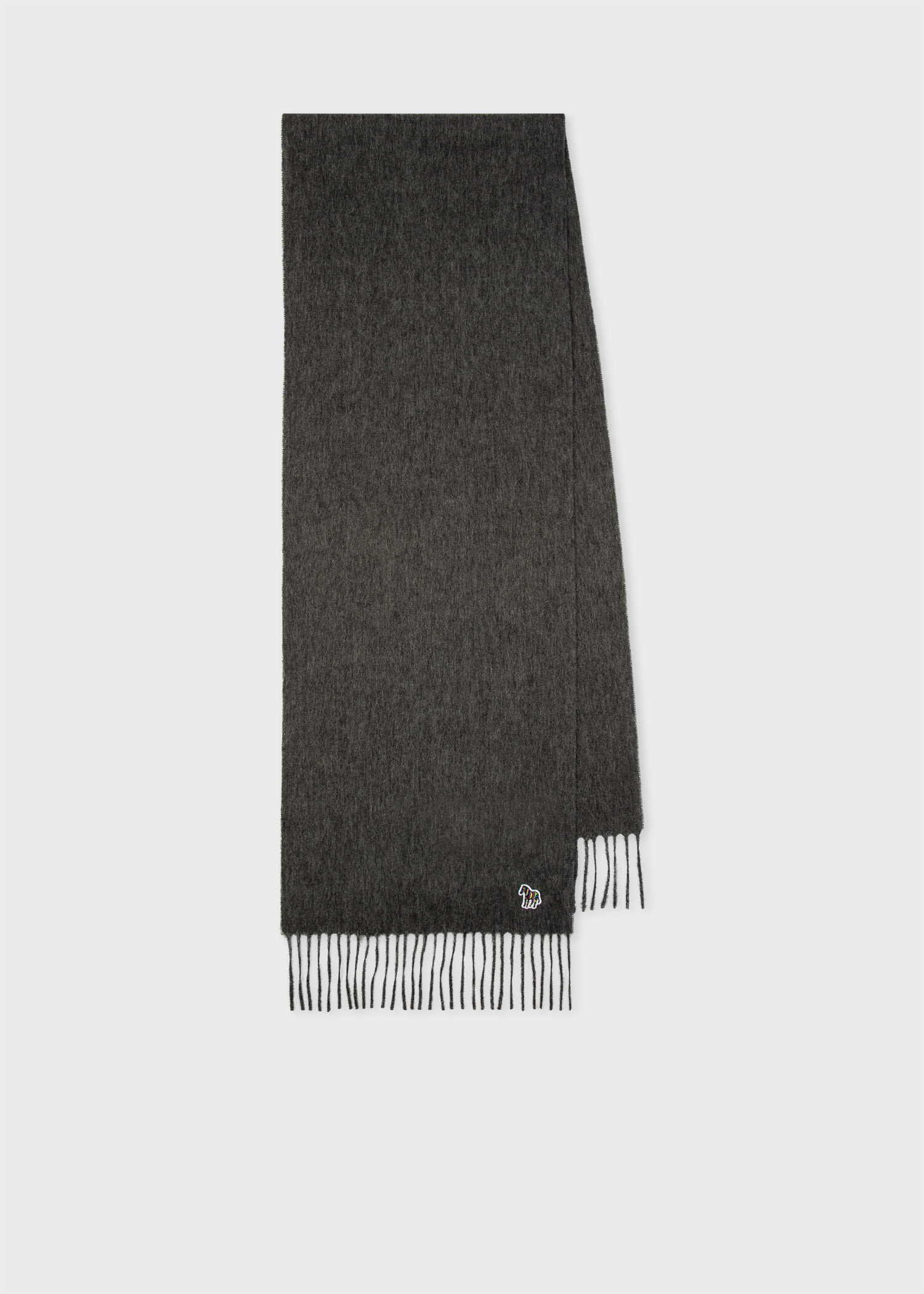 Ps By Paul Smith Charcoal Grey Lambswool Zebra Scarf