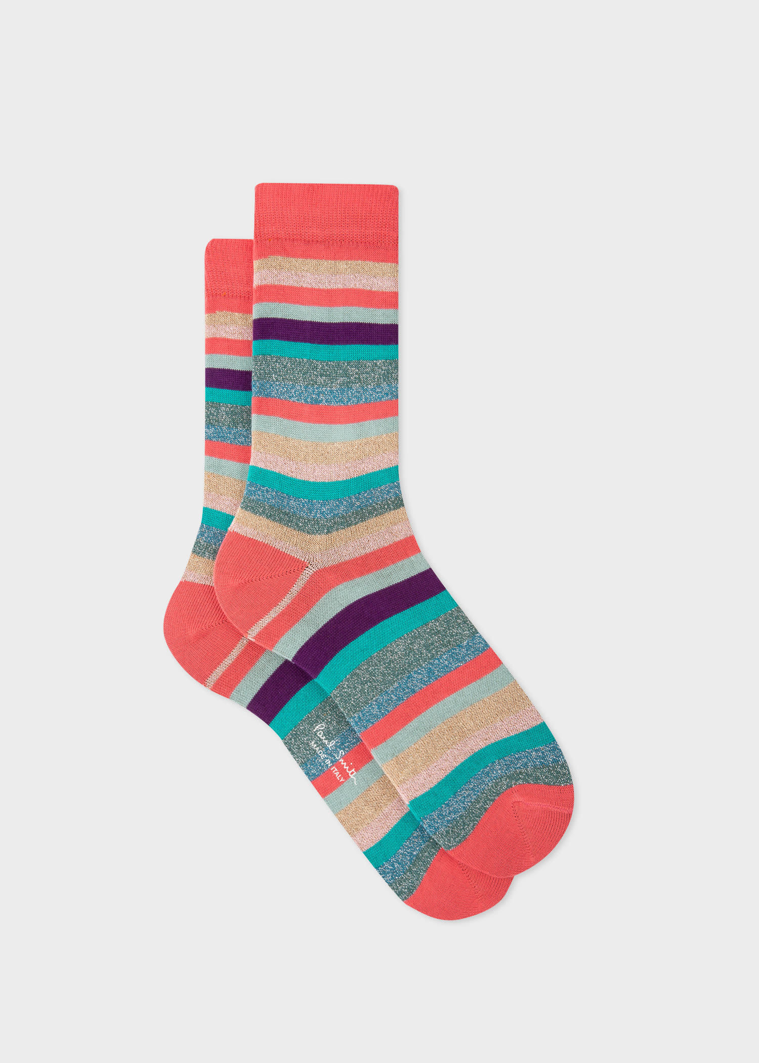 Paul Smith Women's Multi-colour Glitter 'swirl Stripe' Socks Multicolour