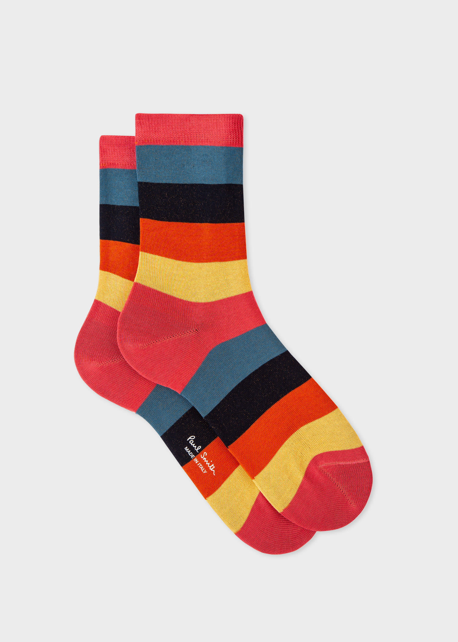 Paul Smith 'artist Stripe' Socks Red In Multi