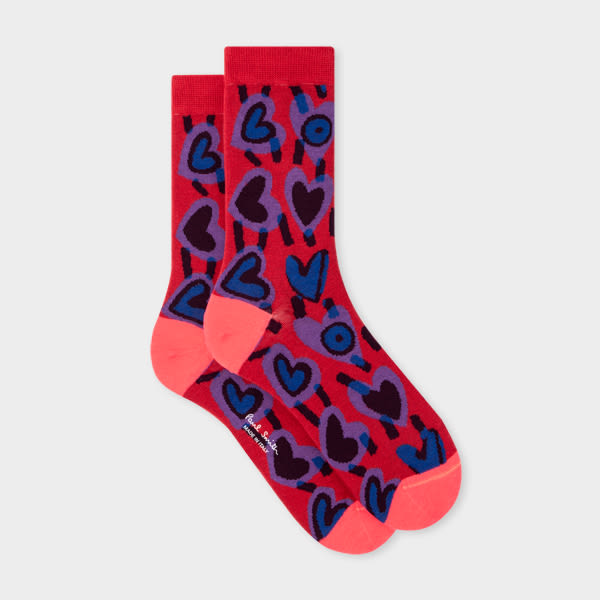 Paul Smith Women's Red 'valentines' Socks
