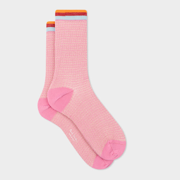Paul Smith Women's Pink Cotton-blend Glitter Socks