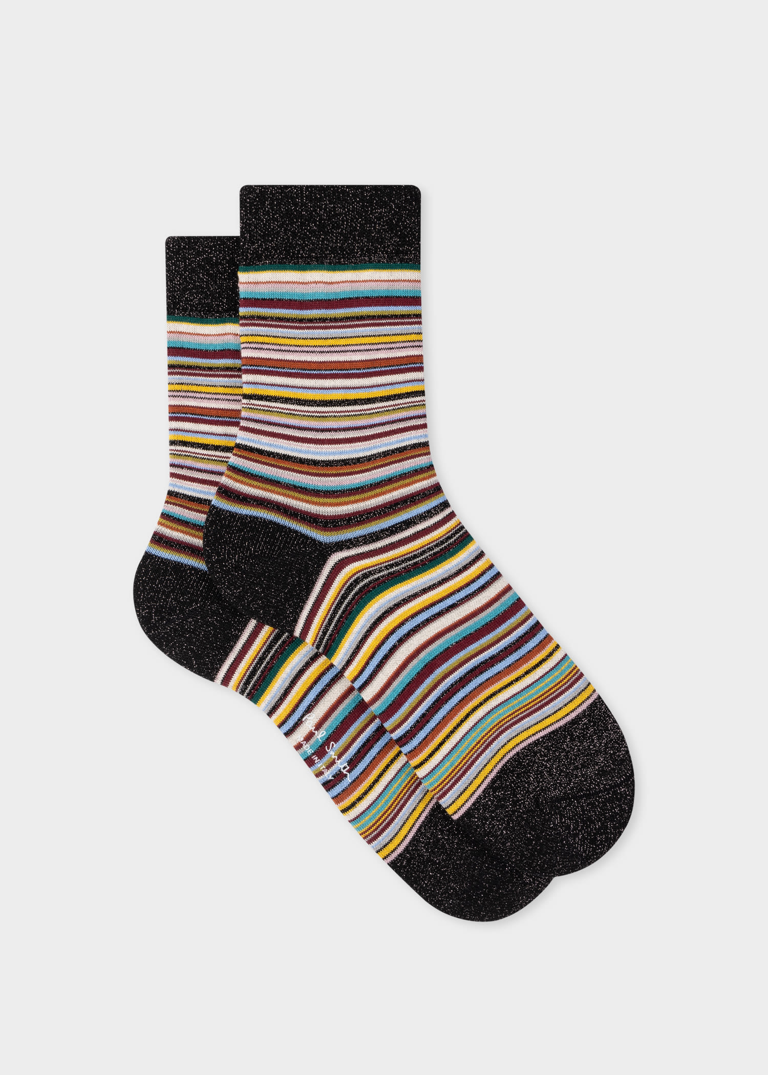 Paul Smith Women's Glitter 'signature Stripe' Socks Multicolour