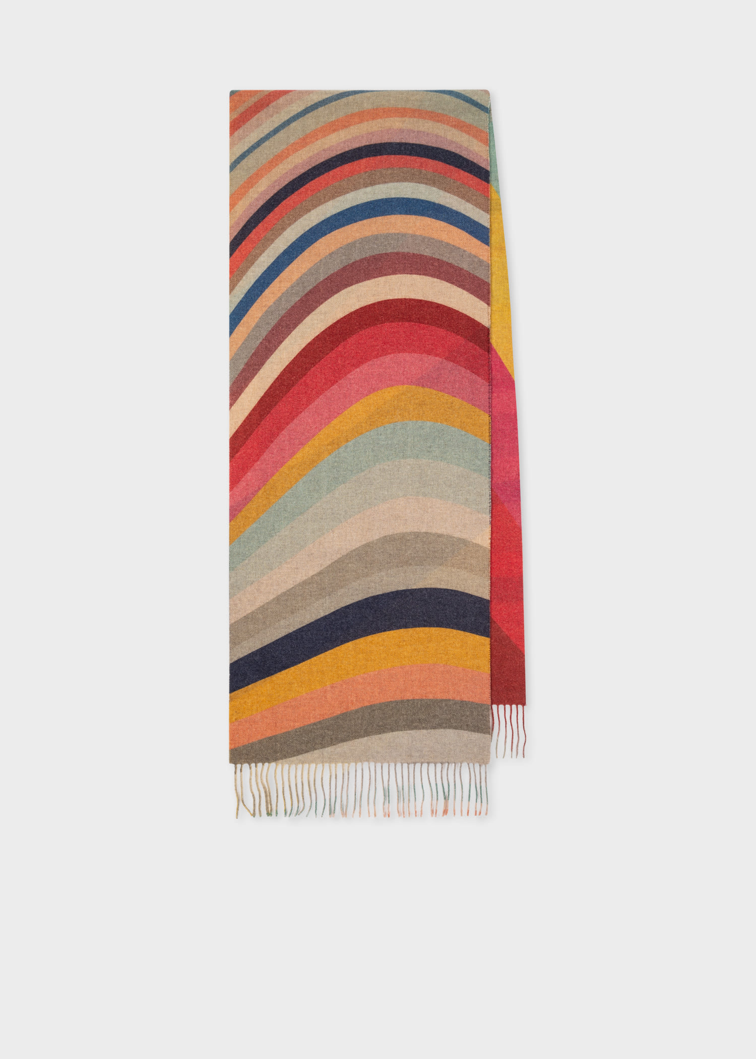 Paul Smith Wool-cashmere 'swirl' Stripe Scarf Multicolour