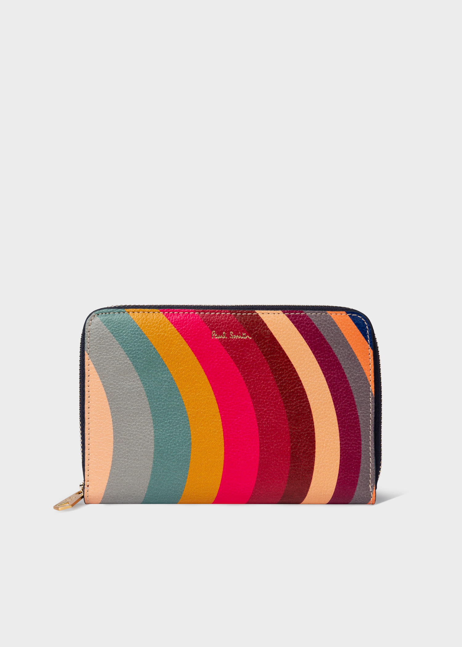 Paul Smith Medium 'swirl' Leather Zip-around Purse Multicolour
