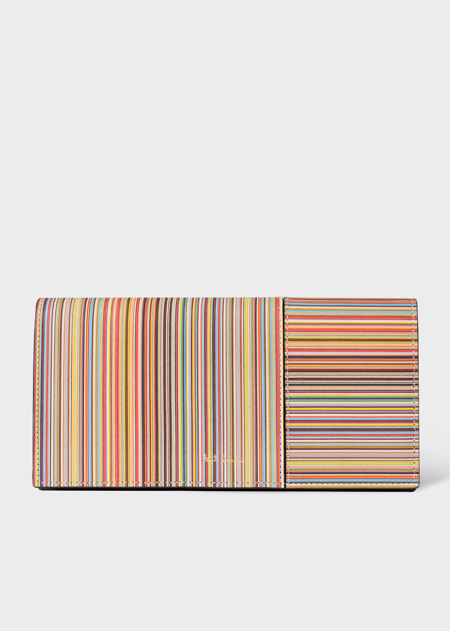 Paul Smith Women's Leather 'signature Stripe' Tri-fold Purse Multicolour