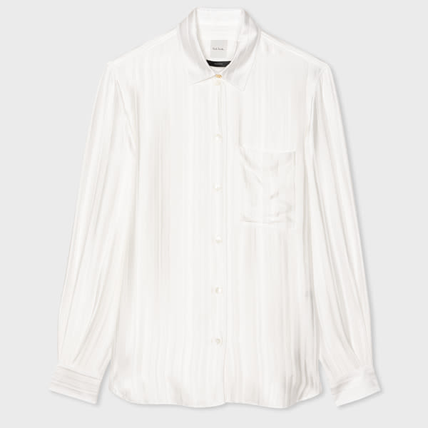 Paul Smith Women's White 'shadow Stripe' Shirt