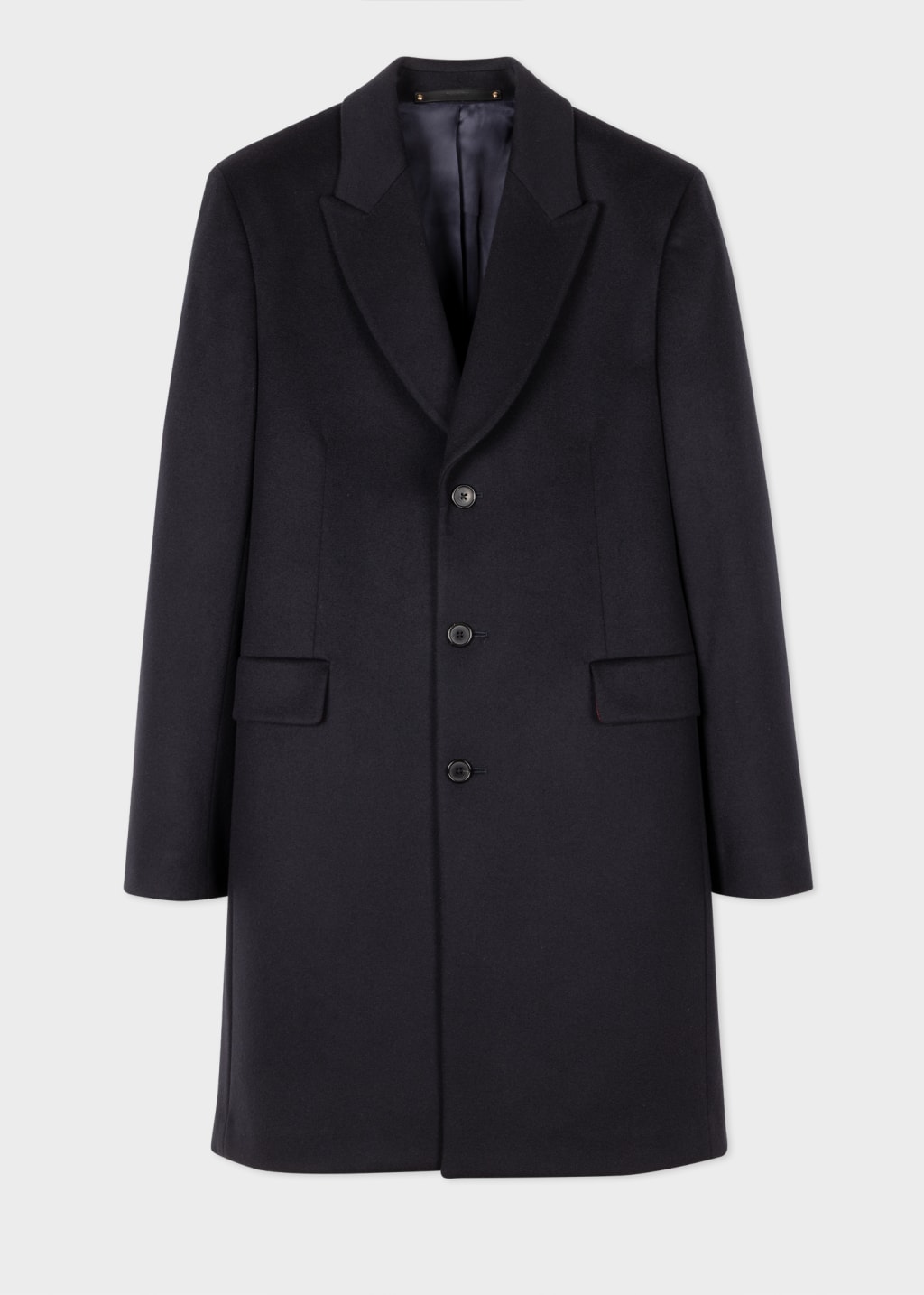 Men s Navy Wool Cashmere Epsom Coat