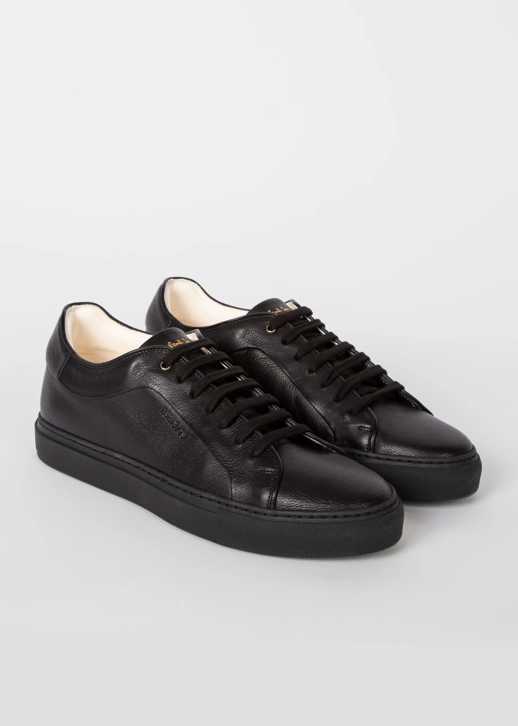 Men's Black Leather Eco 'Basso' Trainers
