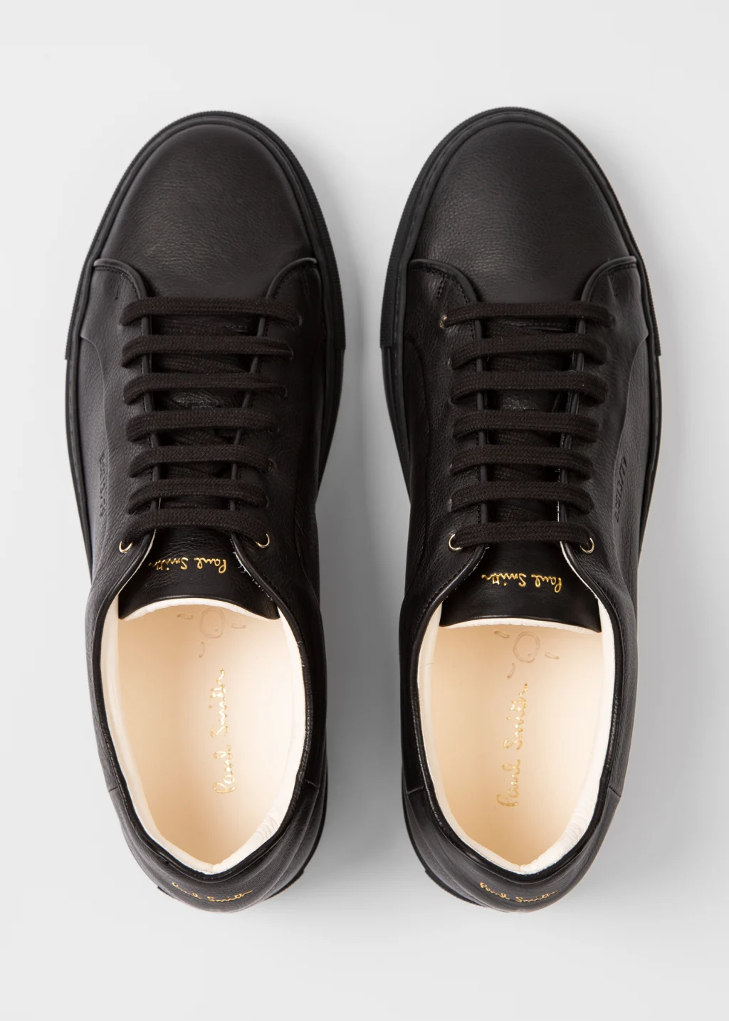 Men's Black Leather Eco 'Basso' Trainers