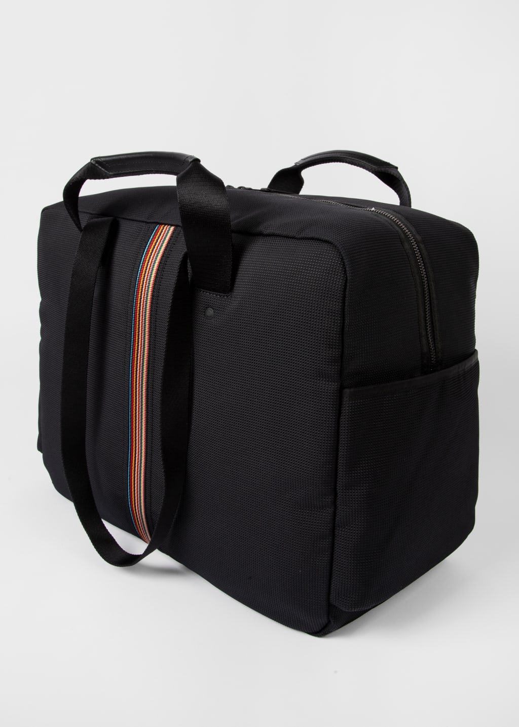Men s Black Signature Stripe Holdall Bag