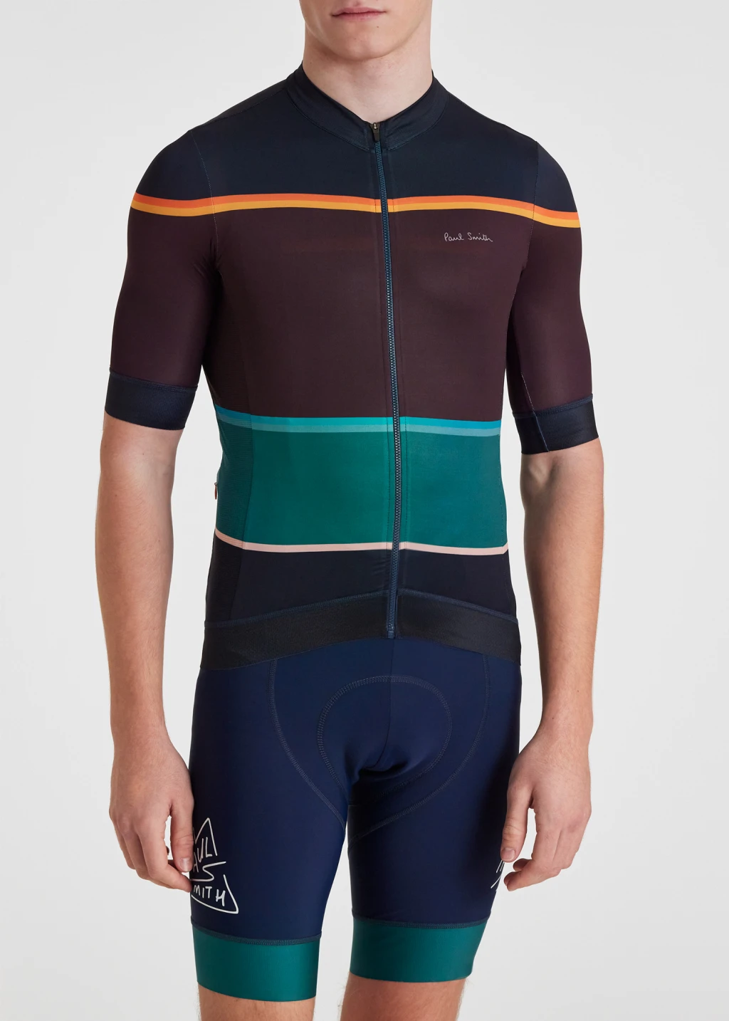 Men s Bold Stripe Race Fit Cycling Jersey
