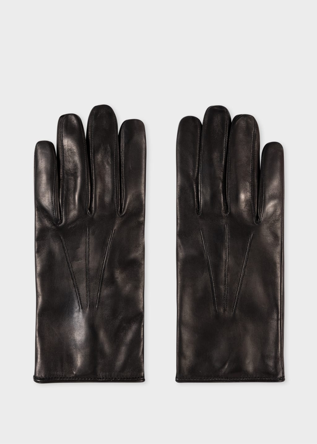 Men's Black 'Signature Stripe' Leather Gloves