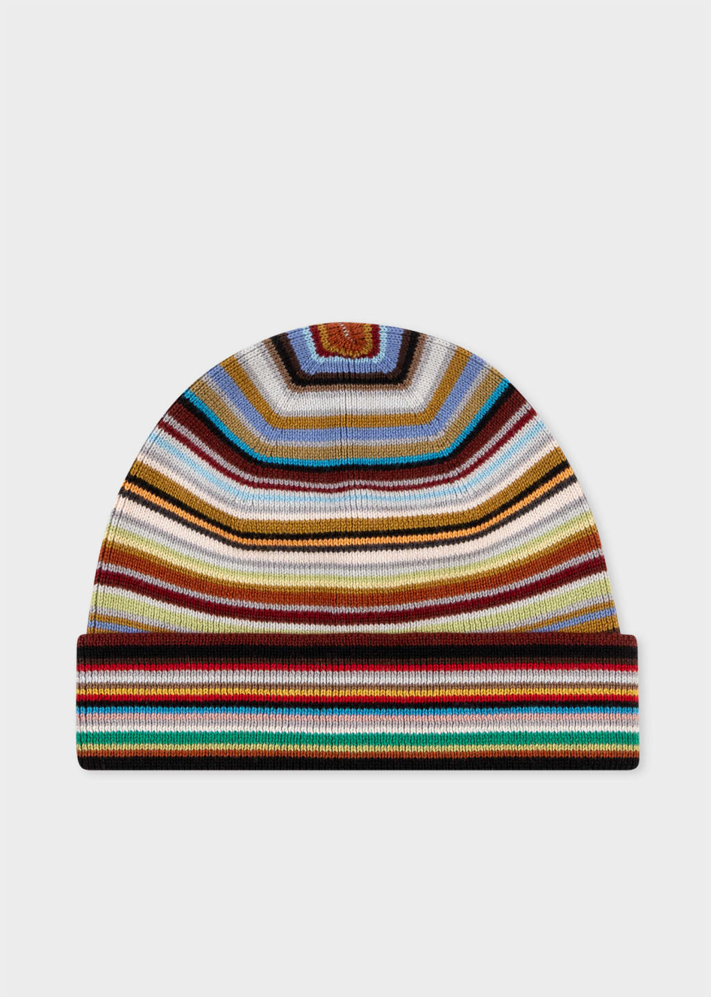 Men s Merino Wool Signature Stripe Beanie Hat