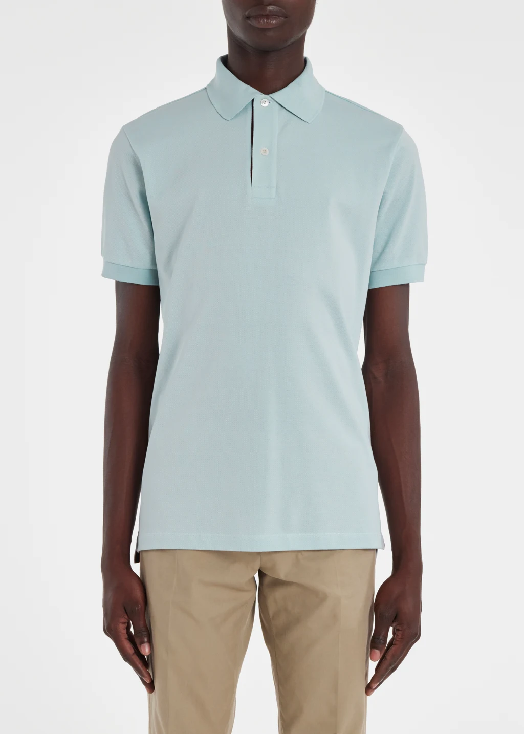 Men's Light Blue 'Artist Stripe' Placket Polo Shirt
