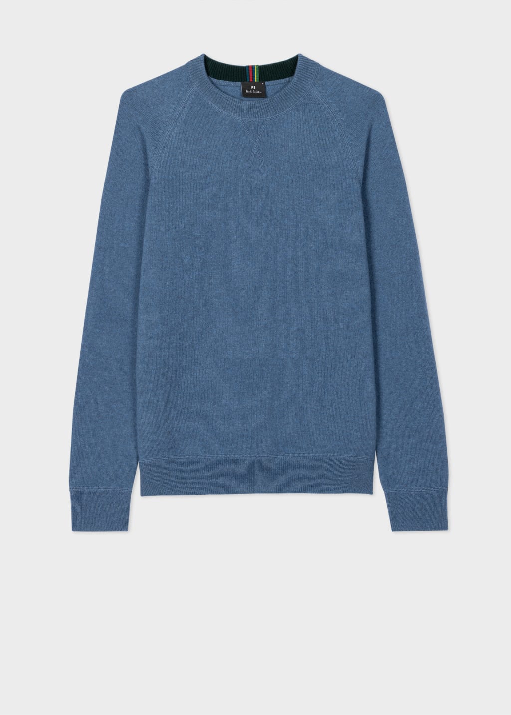 Men's Blue Merino Wool Raglan Sweater