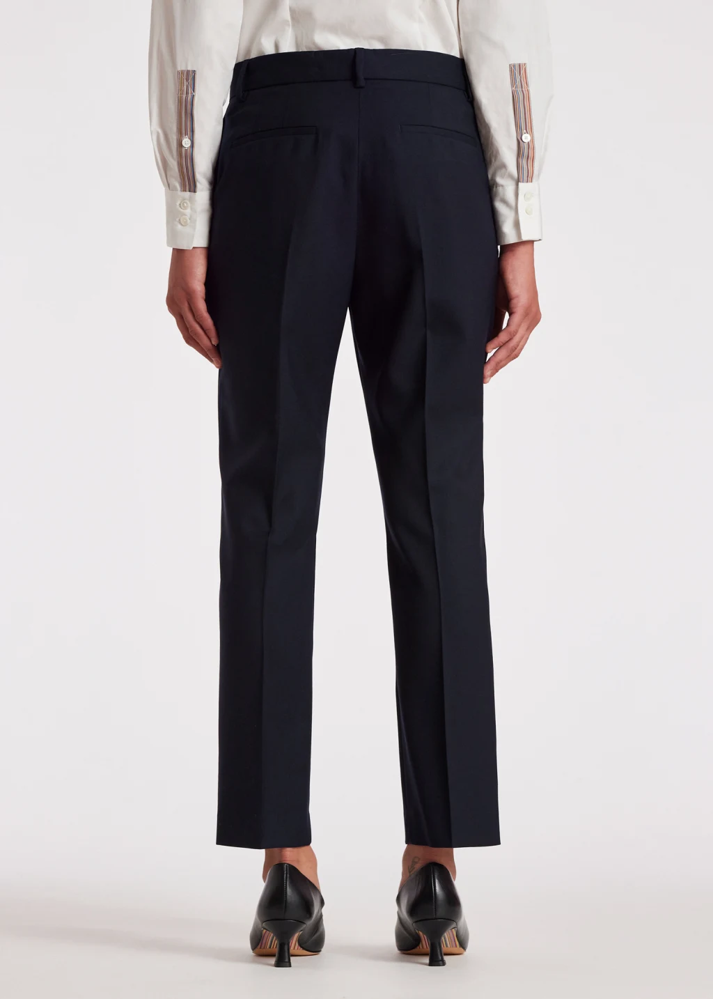 Navy wool trousers womens hot sale