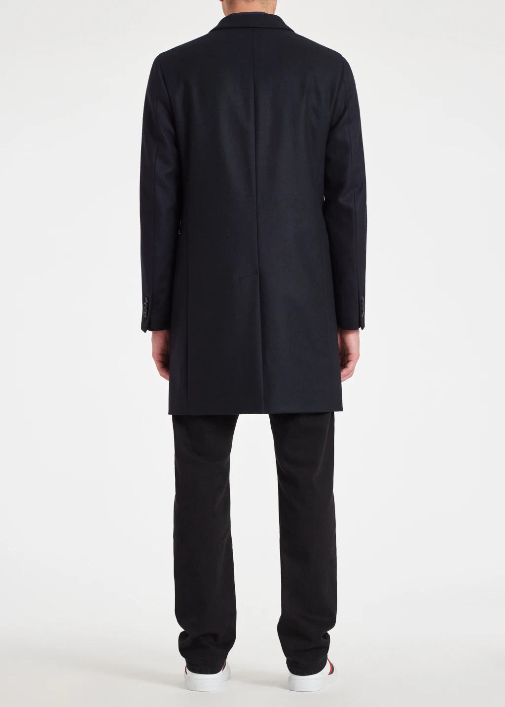 Navy Wool Cashmere Epsom Coat