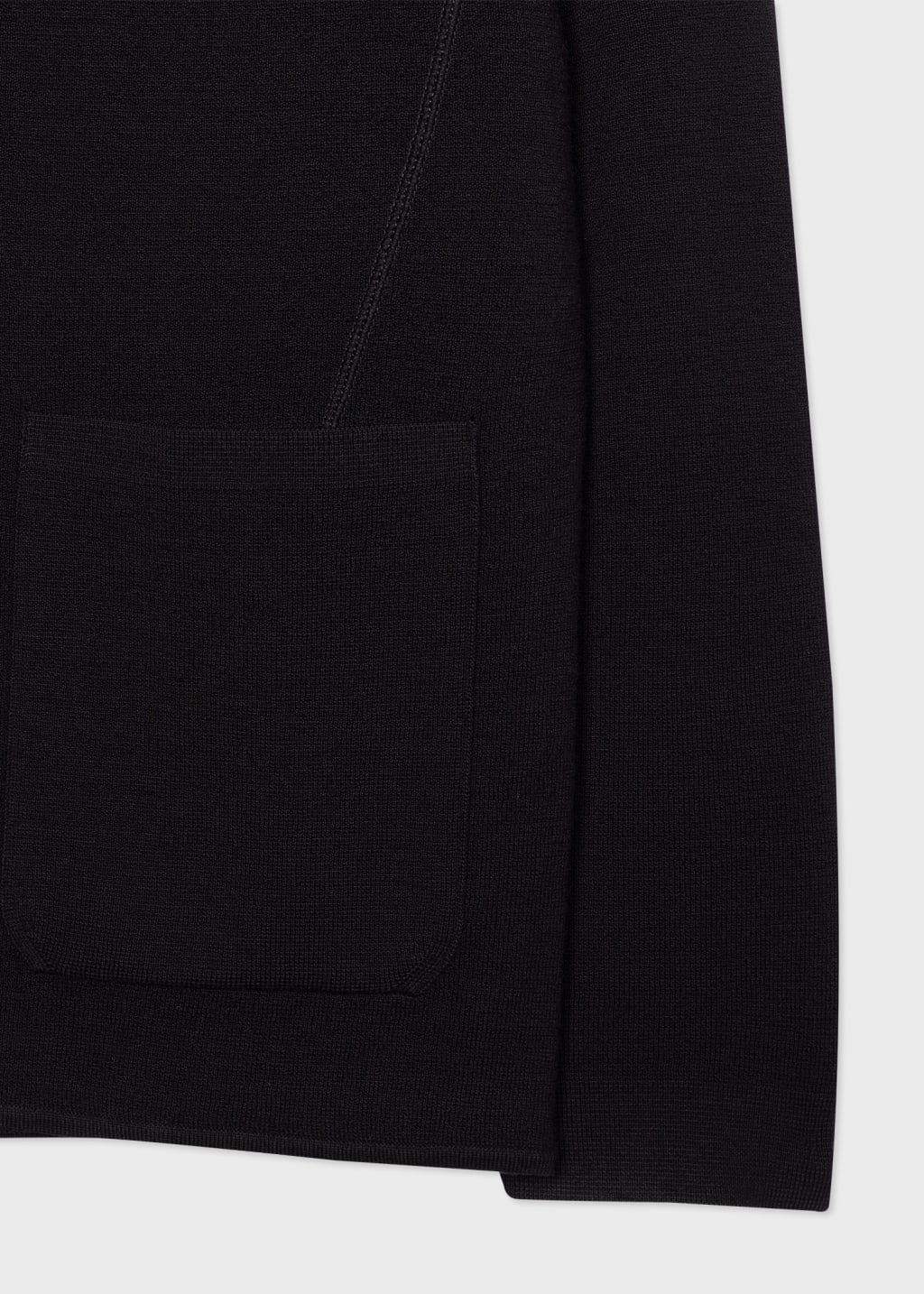 Men's Black Merino Wool Cardigan Blazer