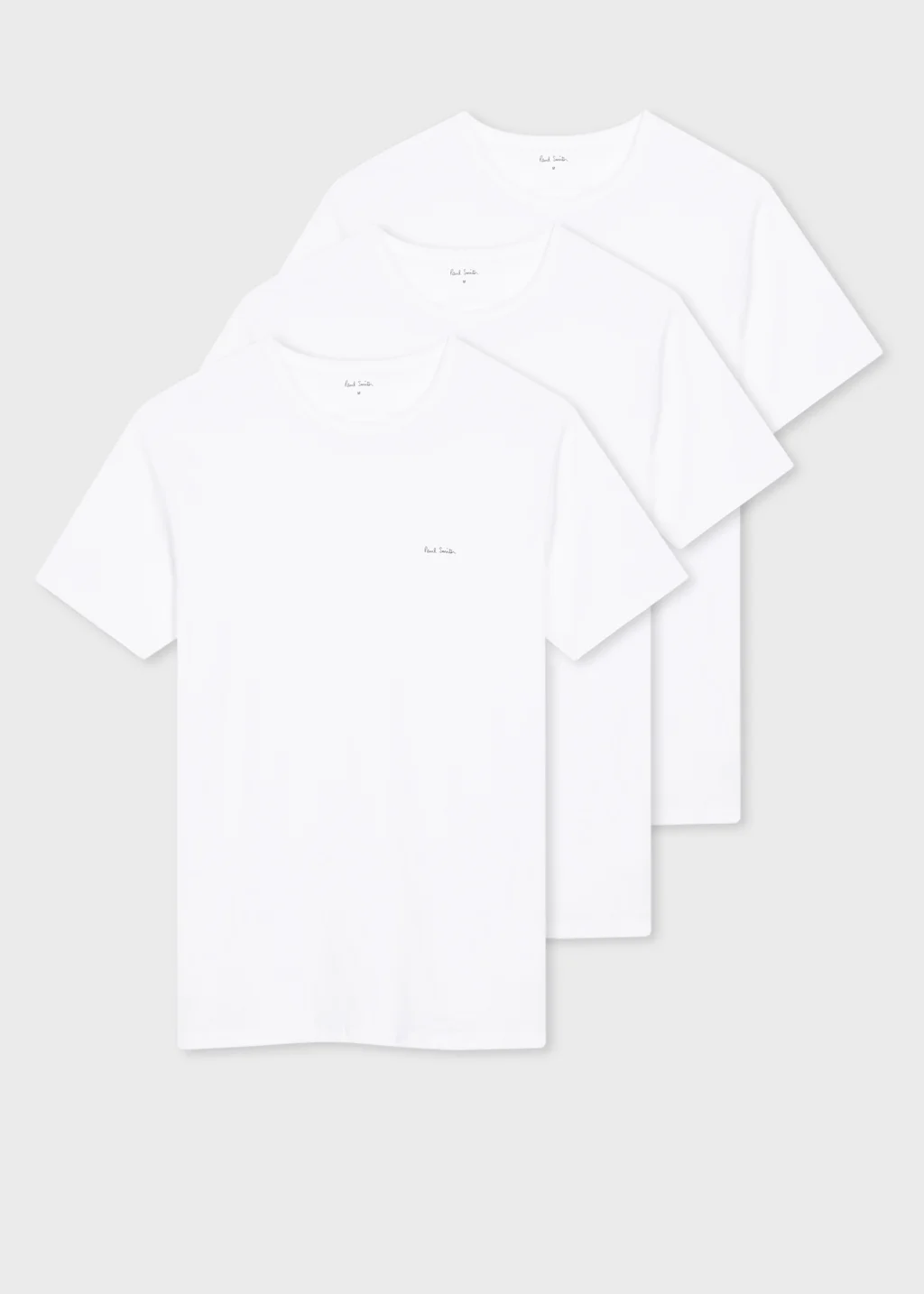 Men's White Logo Organic Cotton Lounge T-Shirts Three Pack