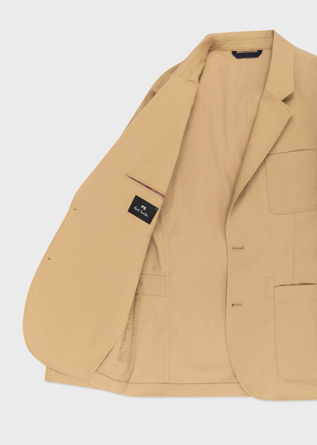Casual Fit Tan Cotton Blend Blazer