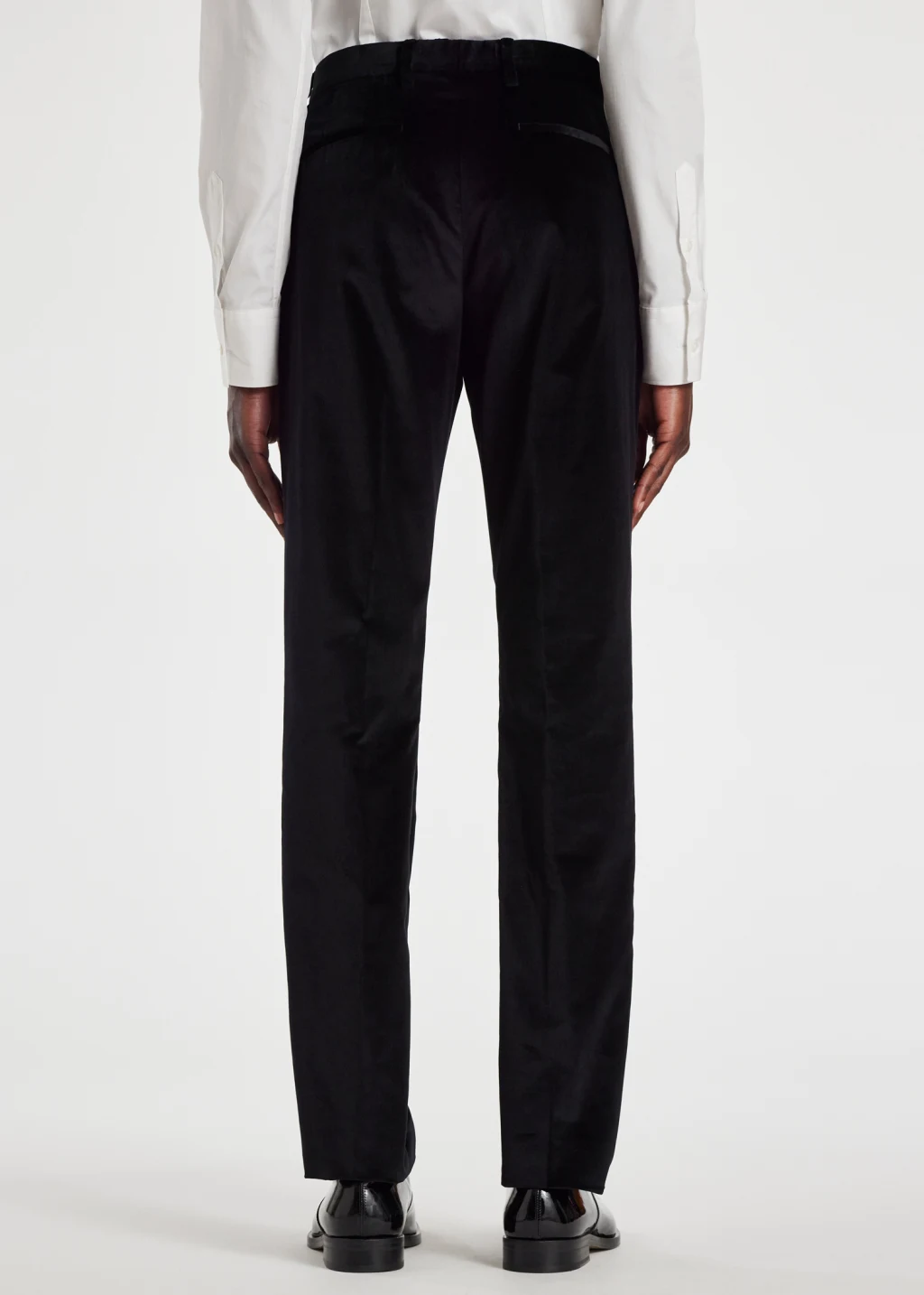 Slim Fit Black Velvet Trousers