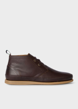 Men's Brown Matte Finish Leather 'Cleon' Boots - Paul Smith