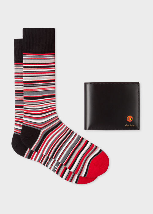 Paul Smith & Manchester United - Men's Red Narrow Striped Socks - Paul ...