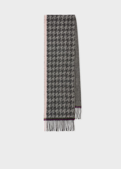 gray and burgundy scarf