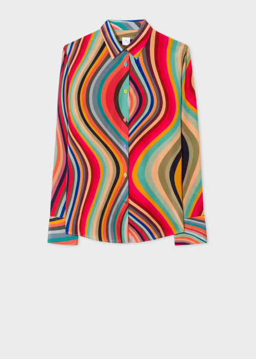 swirl print tissue jersey shirt