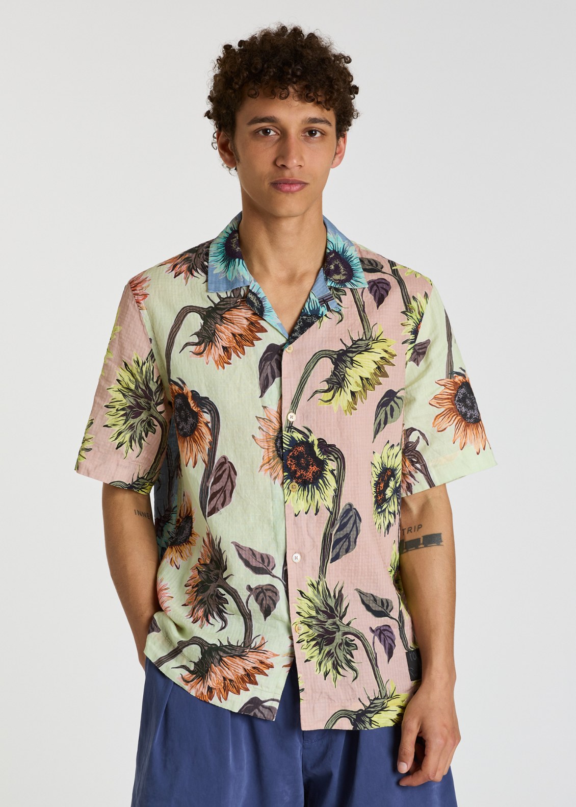 폴 스미스 셔츠 Paul Smith Colour-Block Sunflower Short-Sleeve Shirt