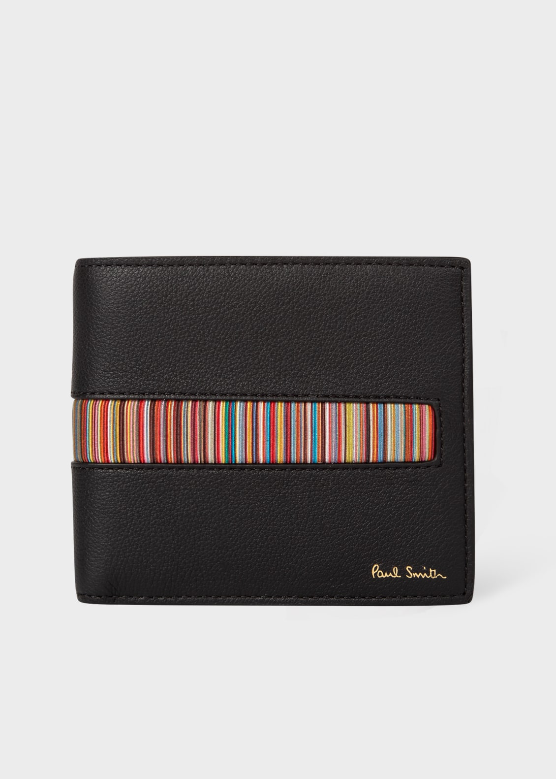 폴 스미스 Paul Smith Leather Billfold Wallet With Signature Stripe Insert