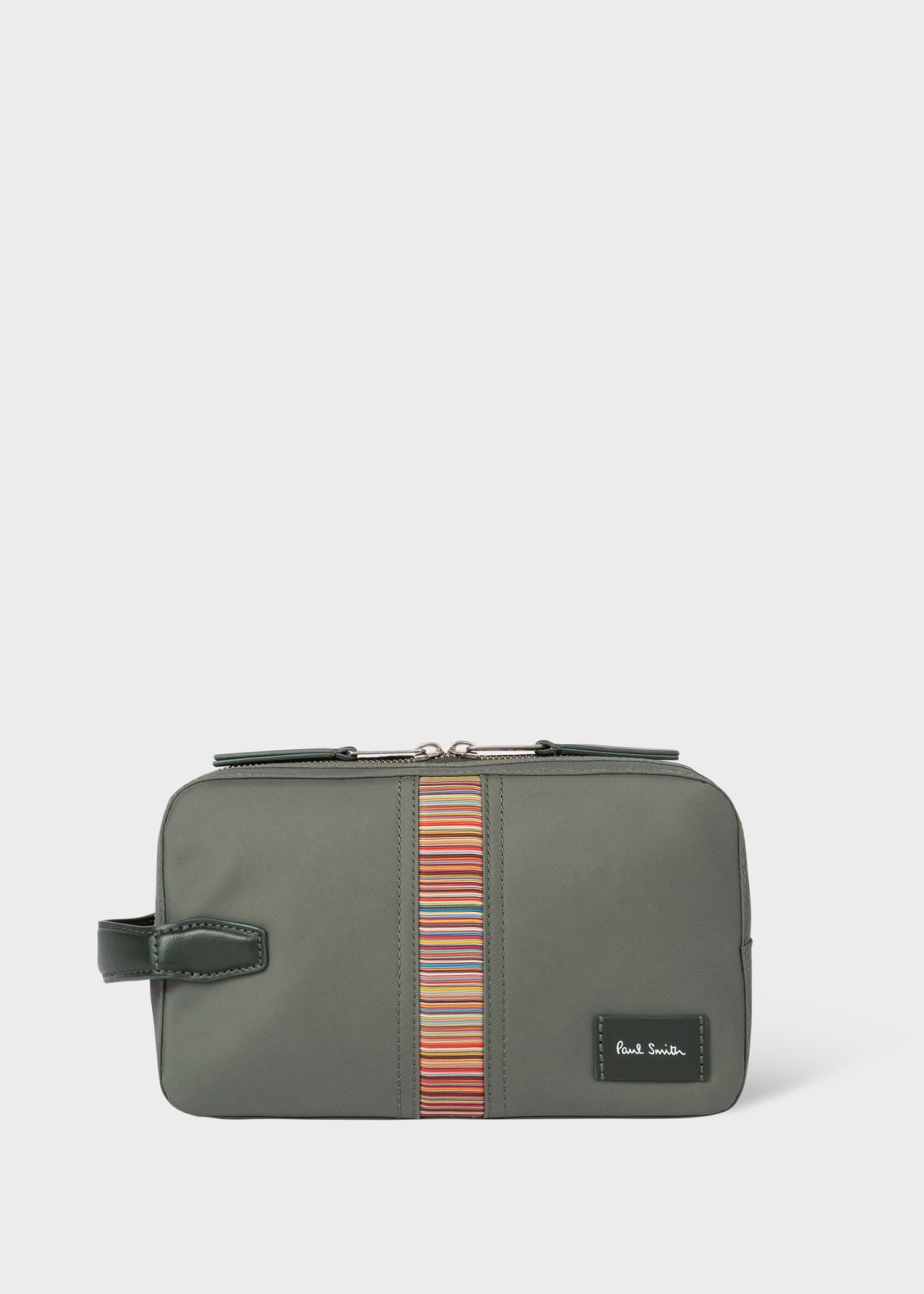 폴 스미스 Paul Smith Khaki Green Signature Stripe Wash Bag