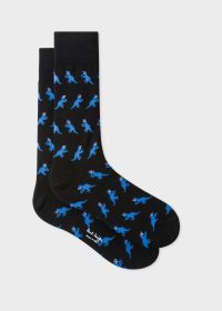 Black Small 'Dino' Motif Socks