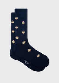 Navy 'Signature Stripe Polka Dot' Socks