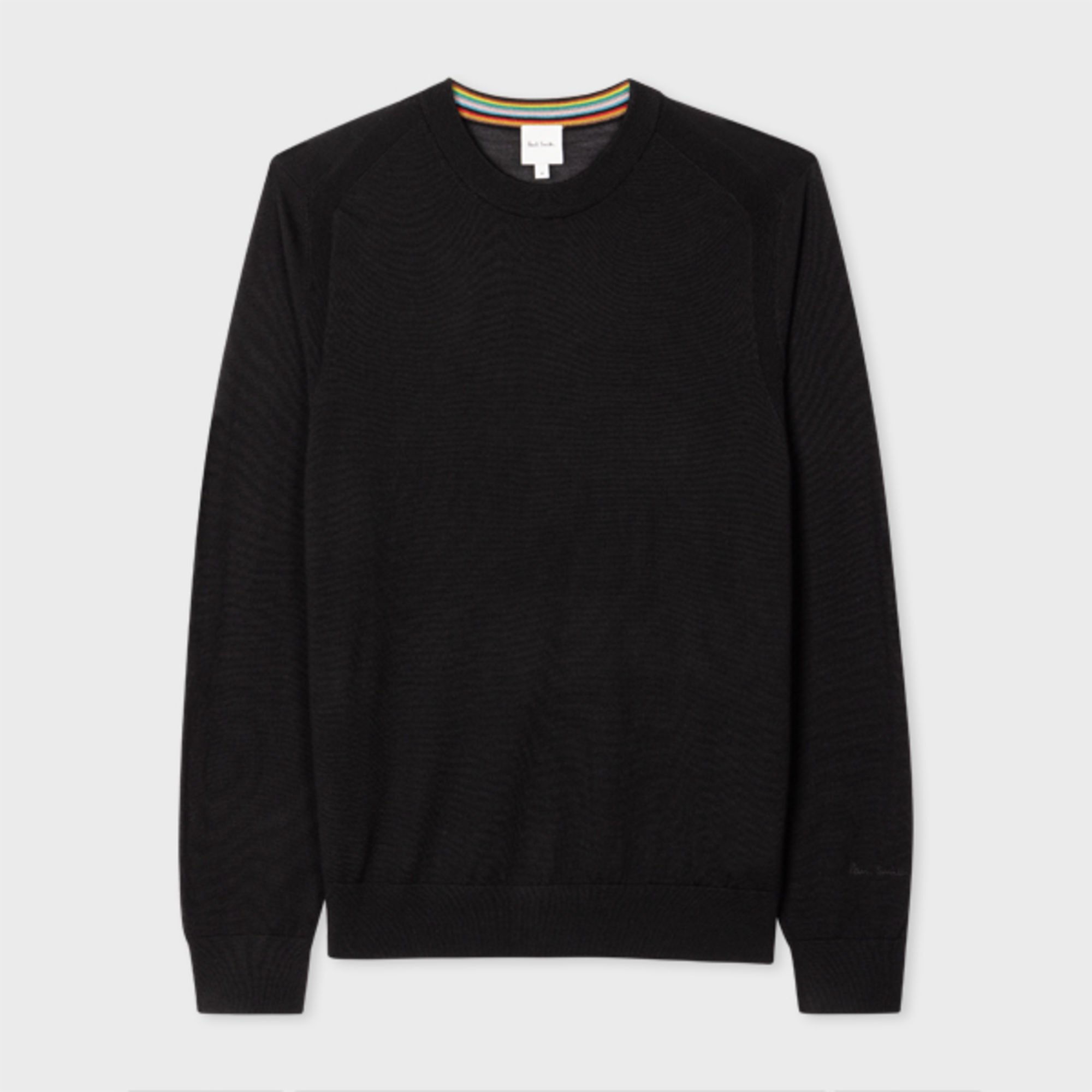 PAUL SMITH BLACK MERINO WOOL SWEATER
