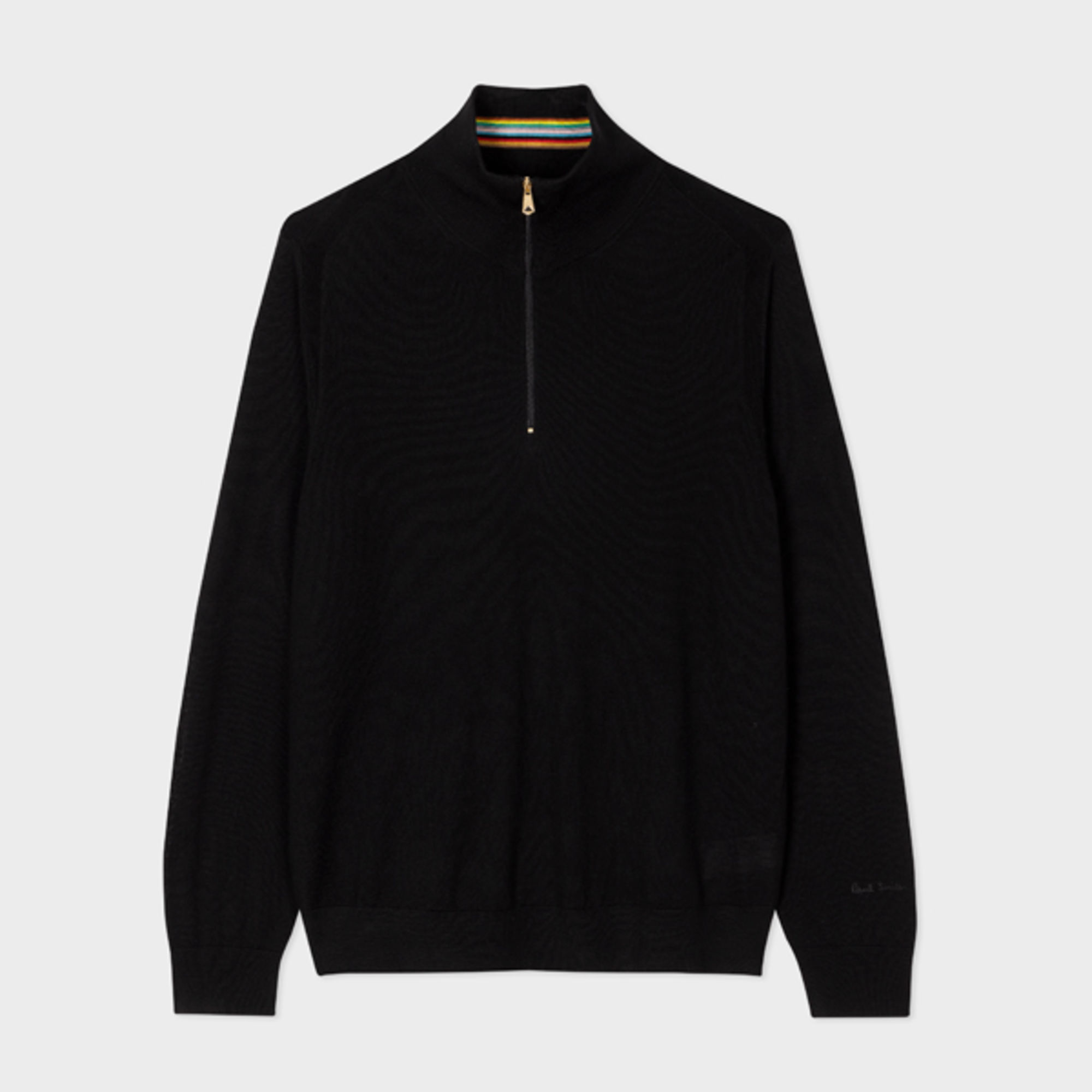 Paul Smith Mens Sweater Zip Neck In Blacks