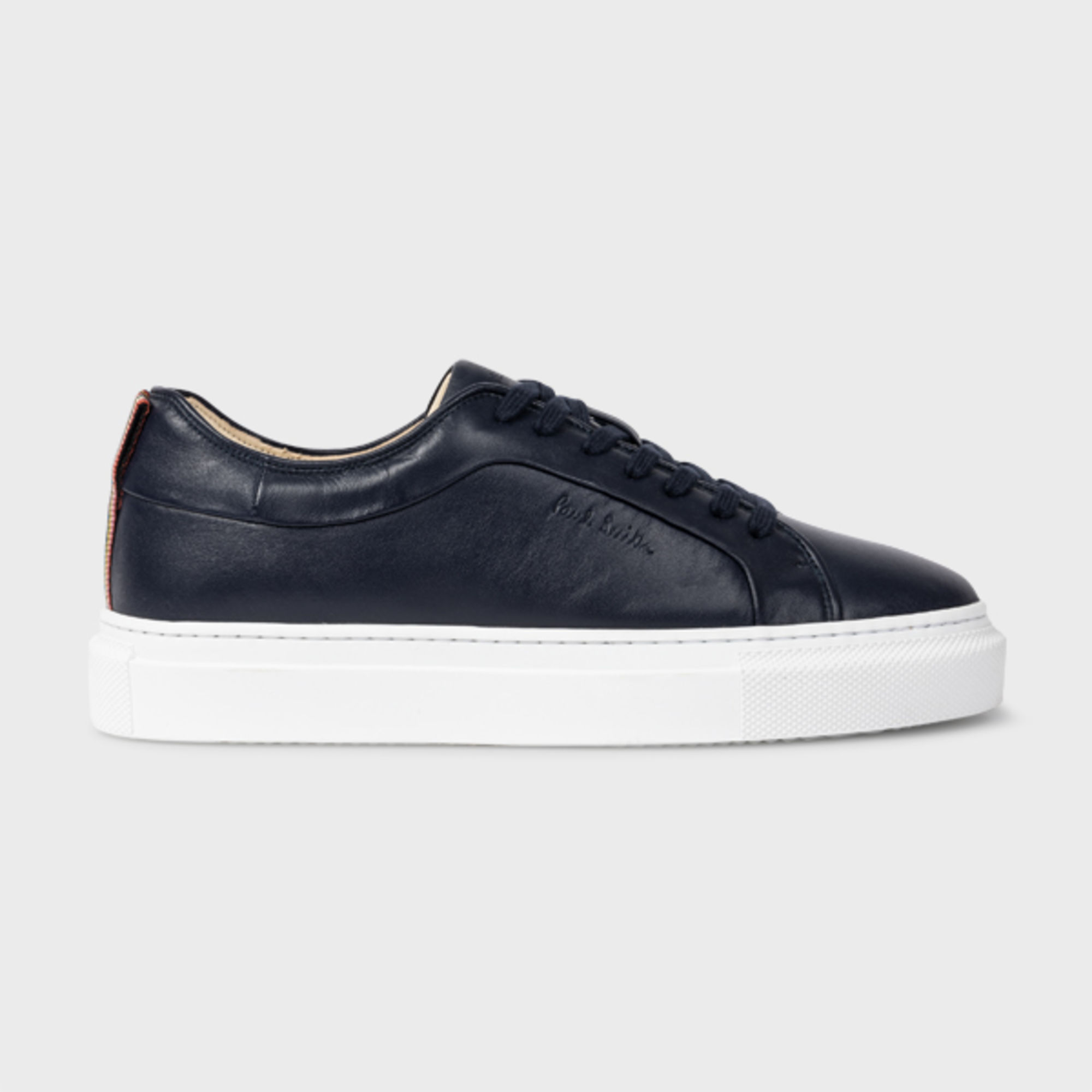 PAUL SMITH NAVY LEATHER 'MALBUS' TRAINERS BLUE