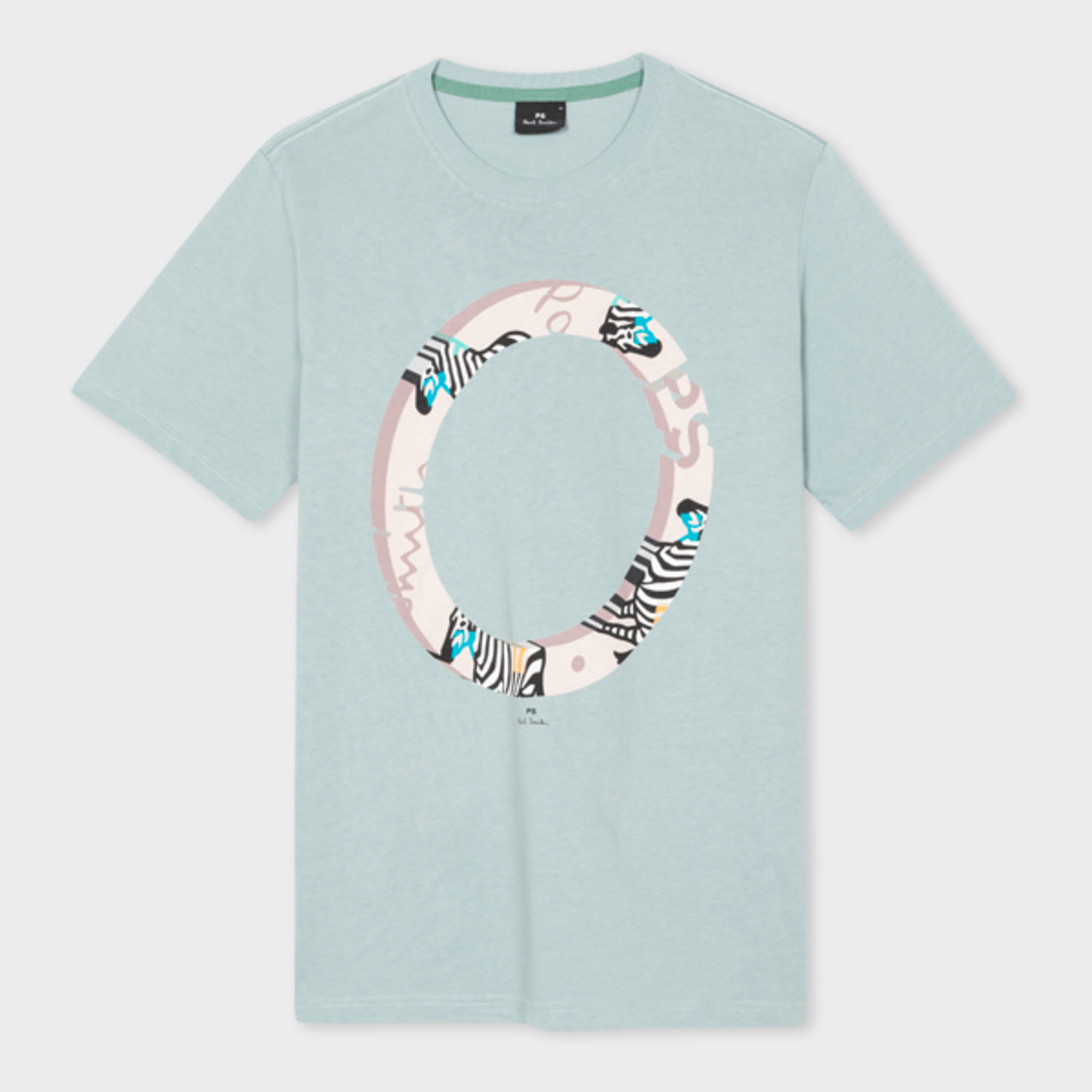 Paul Smith Mens Reg Fit Tshirt Zebra Ring In Blue